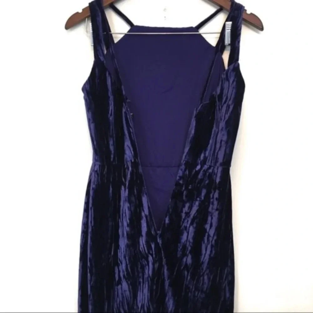 BADGLEY MISCHKA Textured Velvet Maxi Evening Gown Size 4 - Picture 4 of 8